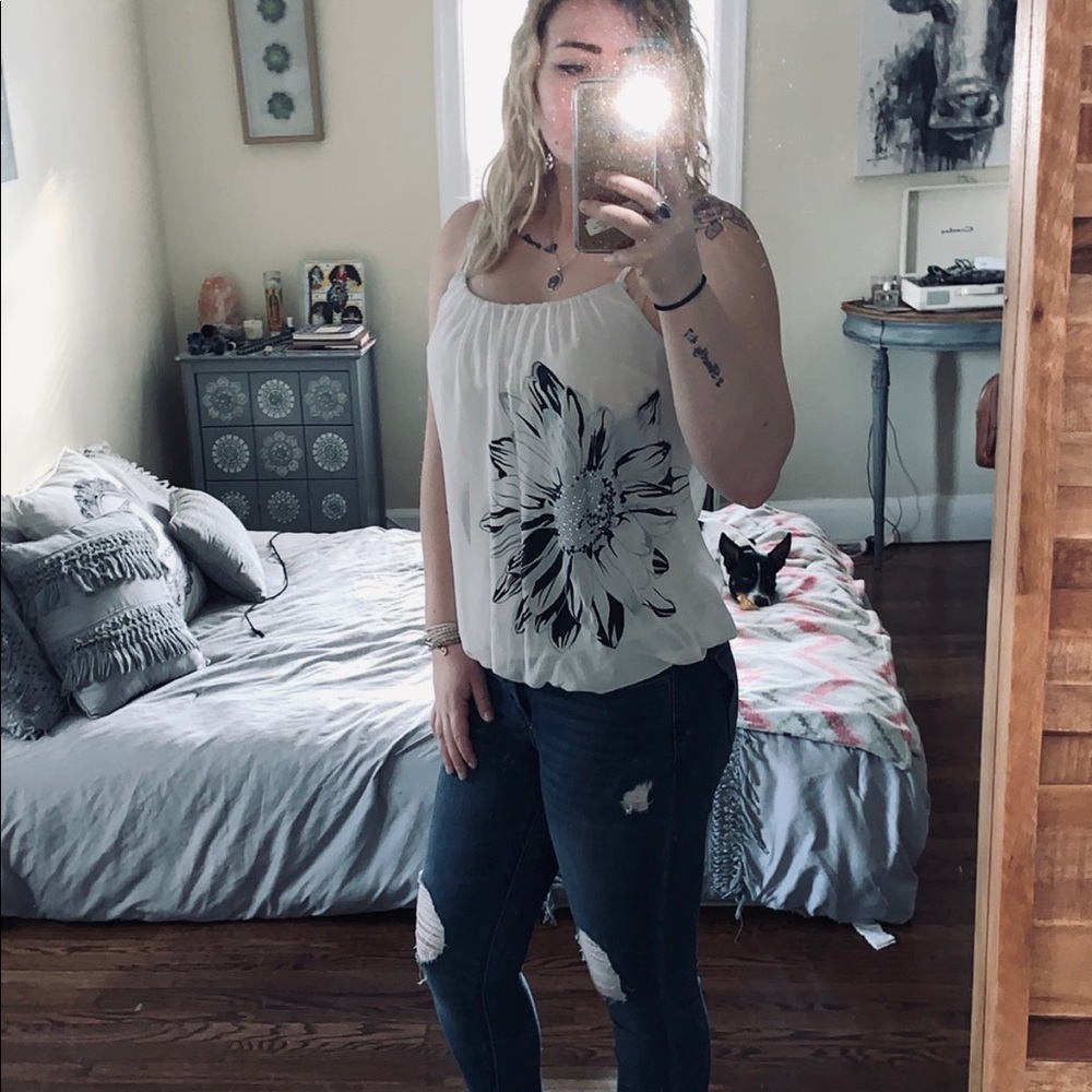 Floral Gem Design Tank Top